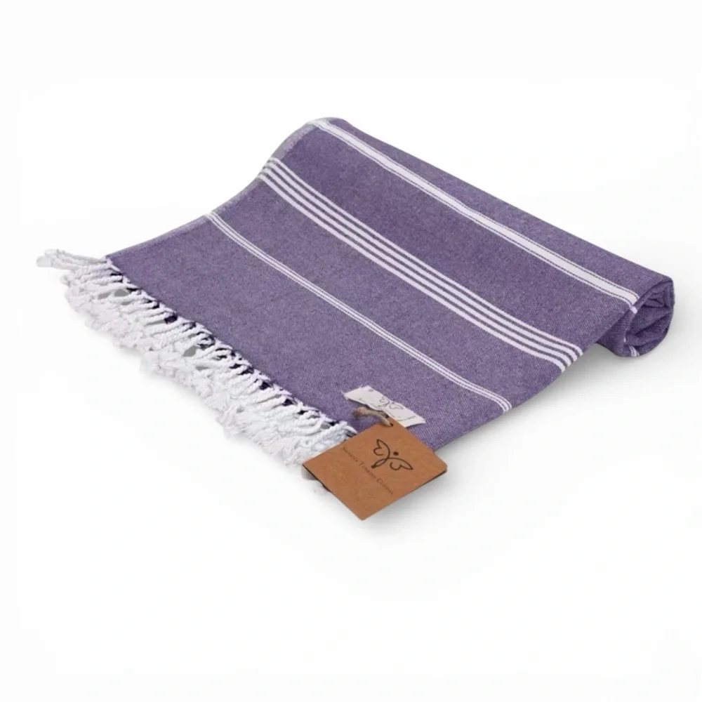 Smyrna Purple Turkish Cotton Beach Towel New